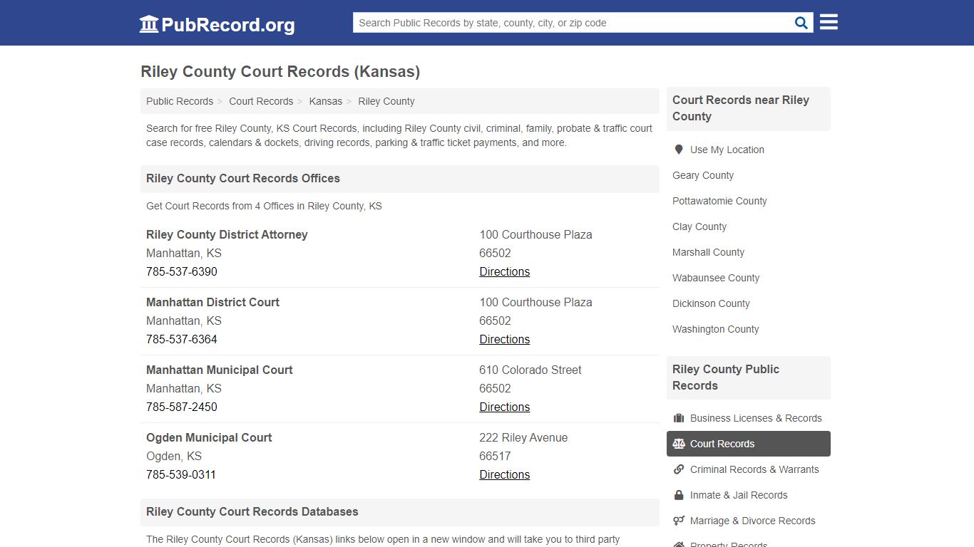 Free Riley County Court Records (Kansas Court Records)